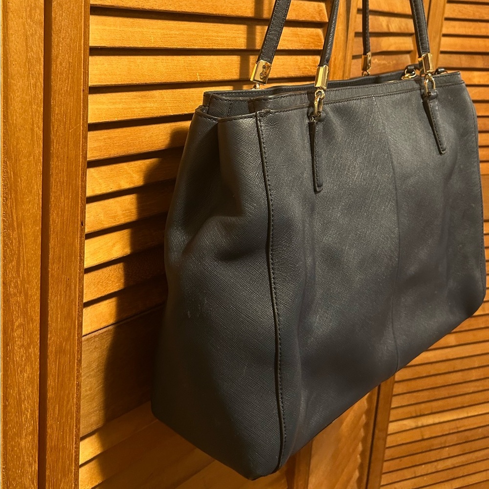 Coach Navy Blue Large Leather Tote Bag - Picture 12 of 12